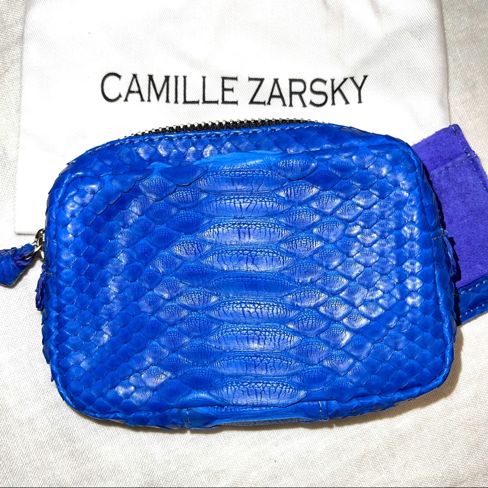 NEW! Camille Zarsky Blue Python Wallet Pouch